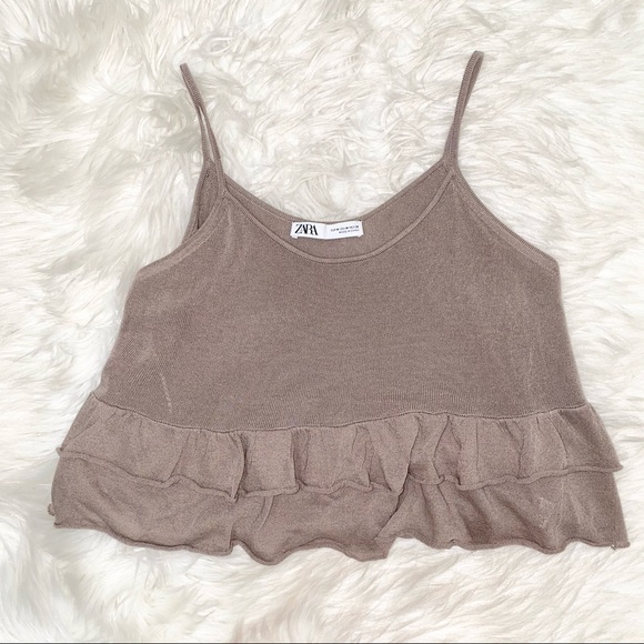 Zara beautiful raffles crop top sz M - Picture 2 of 5